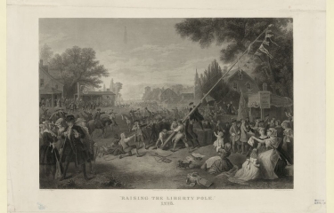 "Raising the liberty pole," 1776 / painted by F.A. Chapman ; engraved by John C. McRae, N.Y.